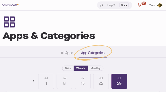 App Categories Tab