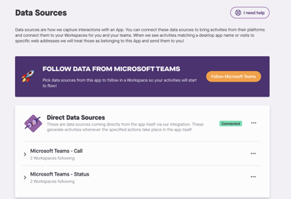 Microsoft Teams Direct Data Sources