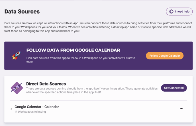 adding direct data source - google calendar